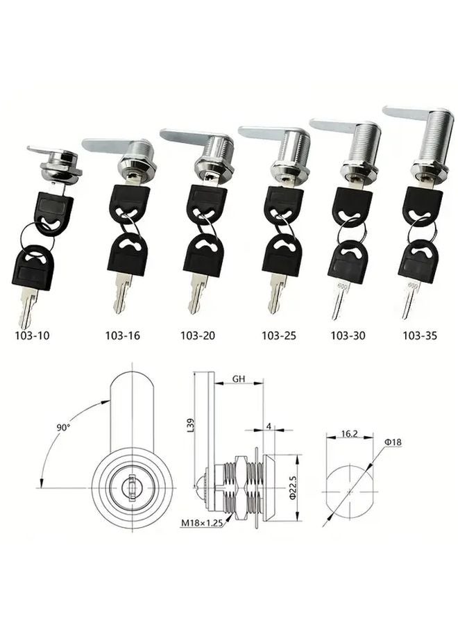 Silvery Cabinet Lock 10 35mm Tongue Length With Two Black Keys For Home Office - Image 5