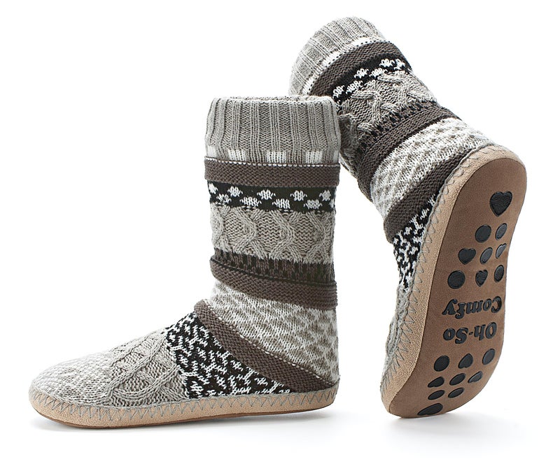 cosyone1997 Womenâ€™s Knit Slipper Socks with Soft Gripper Soles Warm Fuzzy Indoor Socks Size 6â€“8 - Image 1