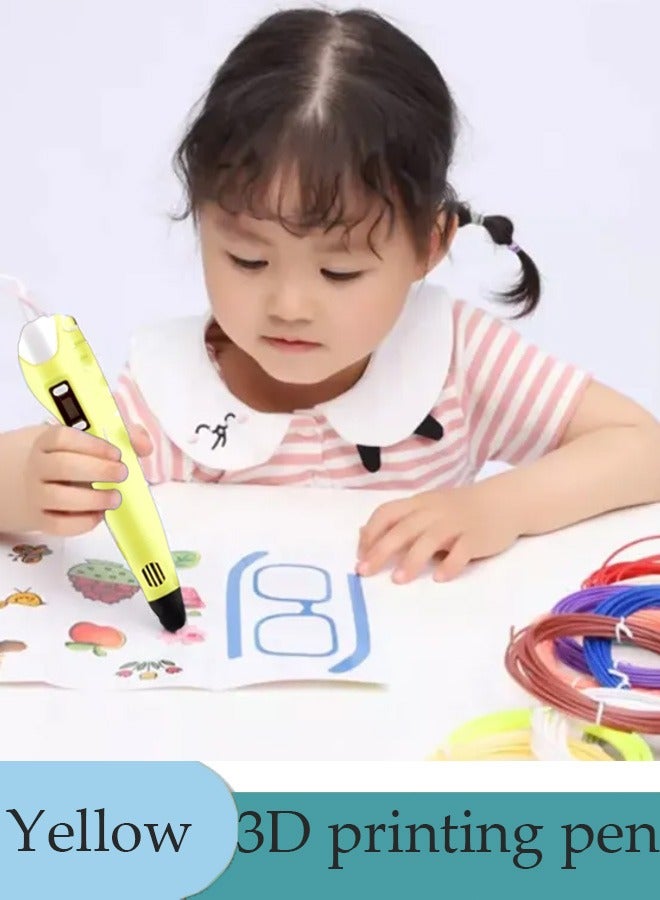 Generic 3D Printing Pen Cute Doodle Arts Craft Drawing USB Pen Set Education RBT Starter Kit Kids Toy    Generation Smart Children's Gift Three-Dimensional Painting Creative Room Temperature Pen + 3D Printi  - Image 1
