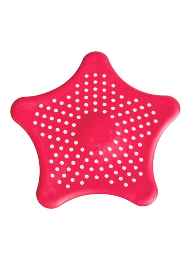 Home Living Floor Bath  Sink Strainer Sewer Filter Red 15.5x11x0.3cm