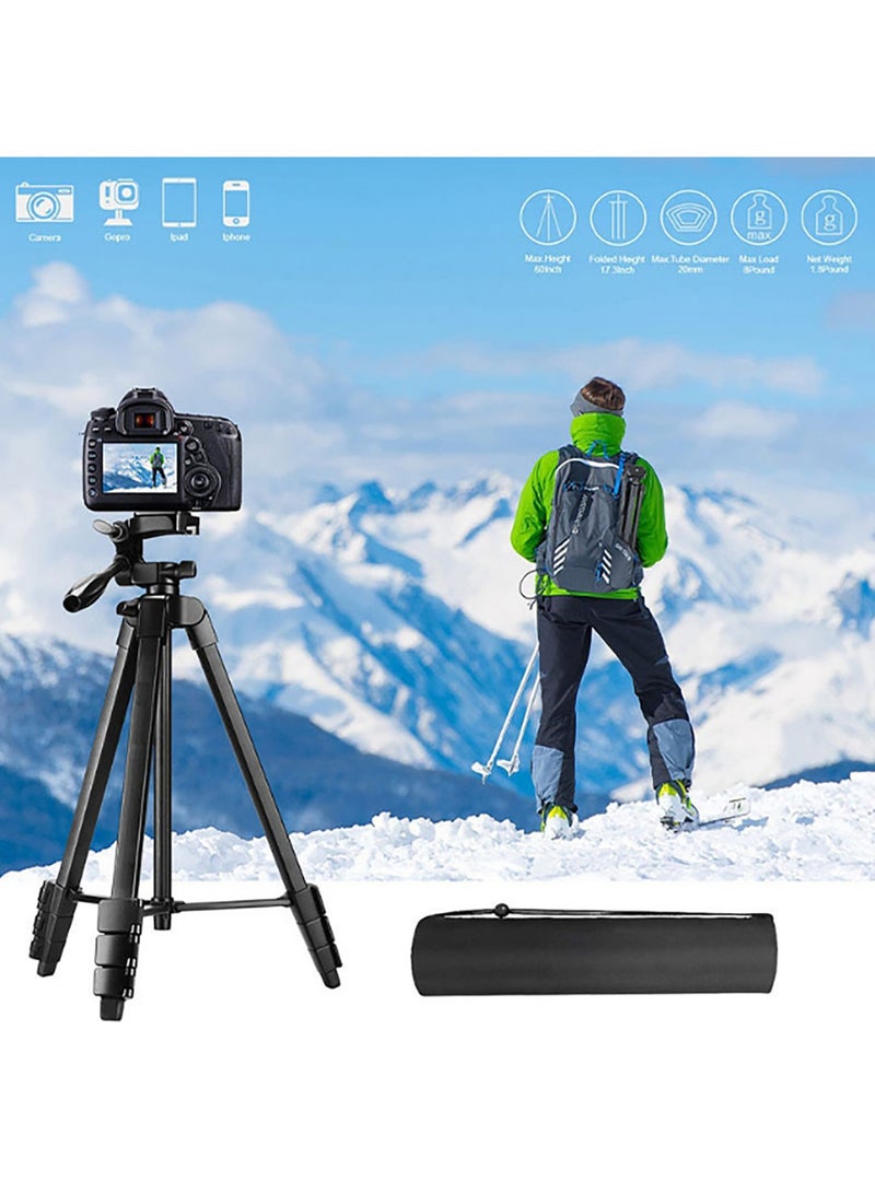 حامل ثلاثي القوائم محمول للسفر، حامل ثلاثي القوائم للهاتف قابل للتمدد، حامل ثلاثي القوائم لعصا سيلفي مع جهاز تحكم عن بعد، حامل ثلاثي القوائم للكاميرا ثابت وثابت، حامل ثلاثي القوائم للهاتف من سبائك الألومنيوم للصور الشخصية والفيديو. - Image 4