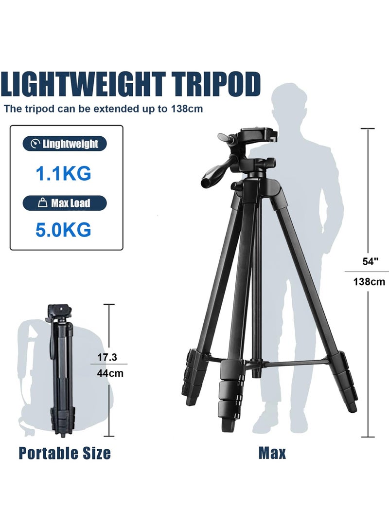 حامل ثلاثي القوائم محمول للسفر، حامل ثلاثي القوائم للهاتف قابل للتمدد، حامل ثلاثي القوائم لعصا سيلفي مع جهاز تحكم عن بعد، حامل ثلاثي القوائم للكاميرا ثابت وثابت، حامل ثلاثي القوائم للهاتف من سبائك الألومنيوم للصور الشخصية والفيديو. - Image 5