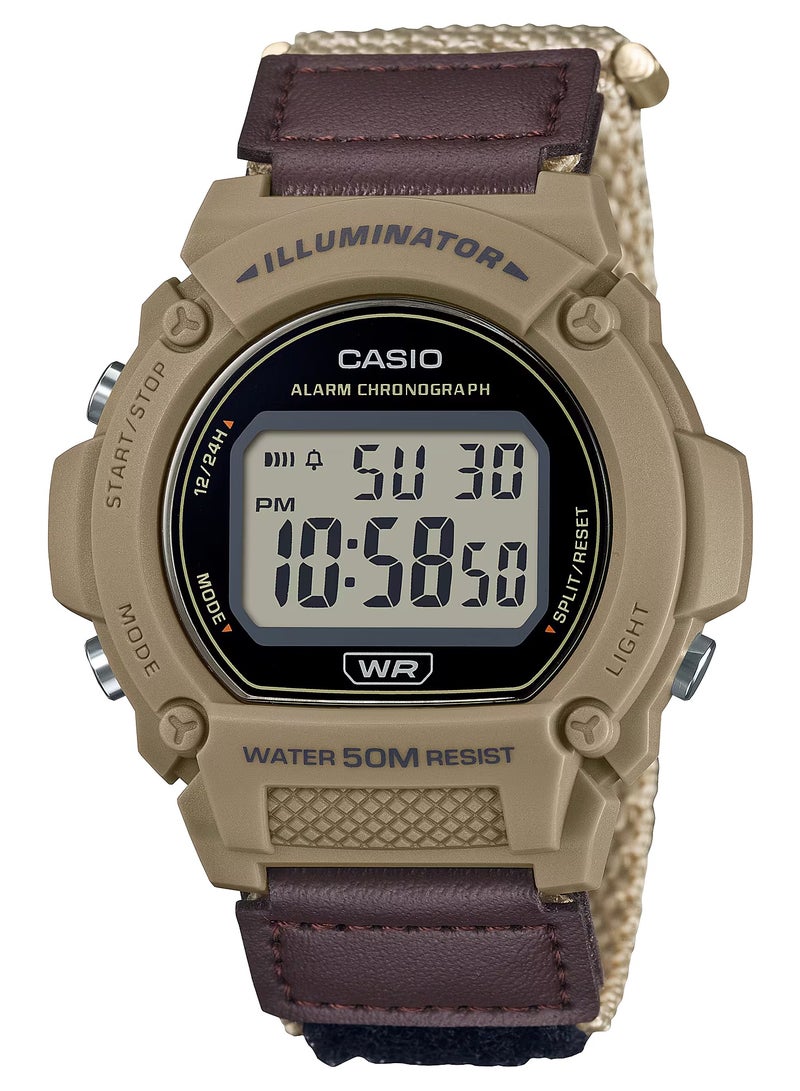 CASIO ساعة يد رقمية للرجال بحزام نايلون W-219HB-5AV