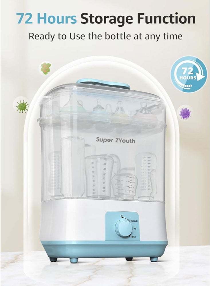 Super ZYouth Bottle Sterilizer and Dryer, Electric Steam Baby Bottle Sterilizer for Baby Bottles, Pacifiers and Breast Pump Parts, Large Capacity, 72-Hour Sterile Storage - Image 5