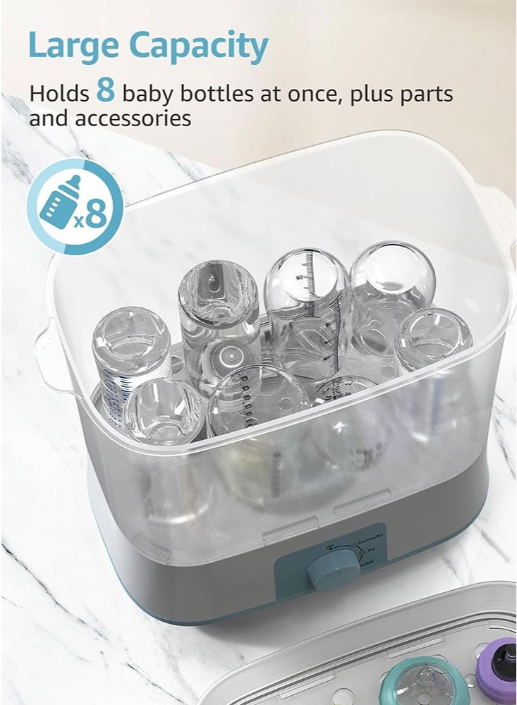 Super ZYouth Bottle Sterilizer and Dryer, Electric Steam Baby Bottle Sterilizer for Baby Bottles, Pacifiers and Breast Pump Parts, Large Capacity, 72-Hour Sterile Storage - Image 4