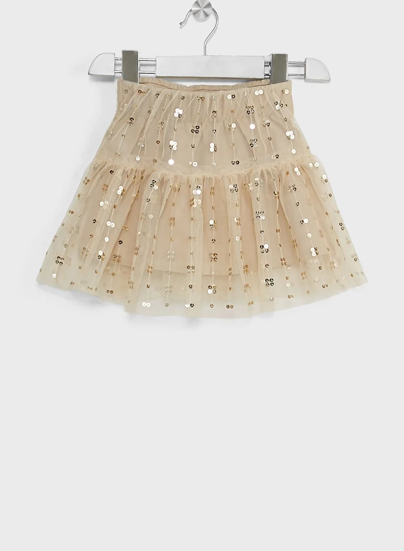 H&M Kids Sequined Tulle Midi Skirt