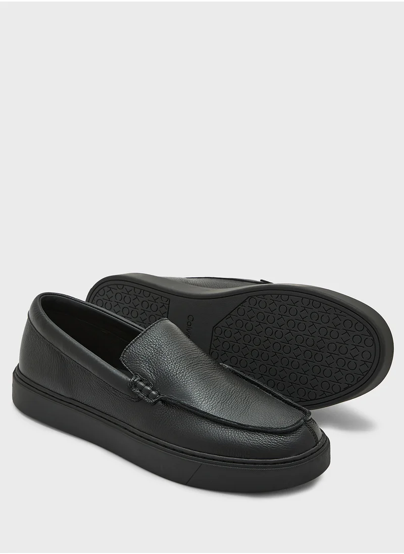 CALVIN KLEIN Wide Toe Leather Moccasins