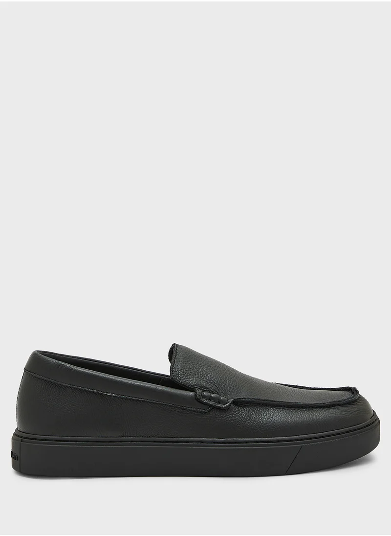 CALVIN KLEIN Wide Toe Leather Moccasins