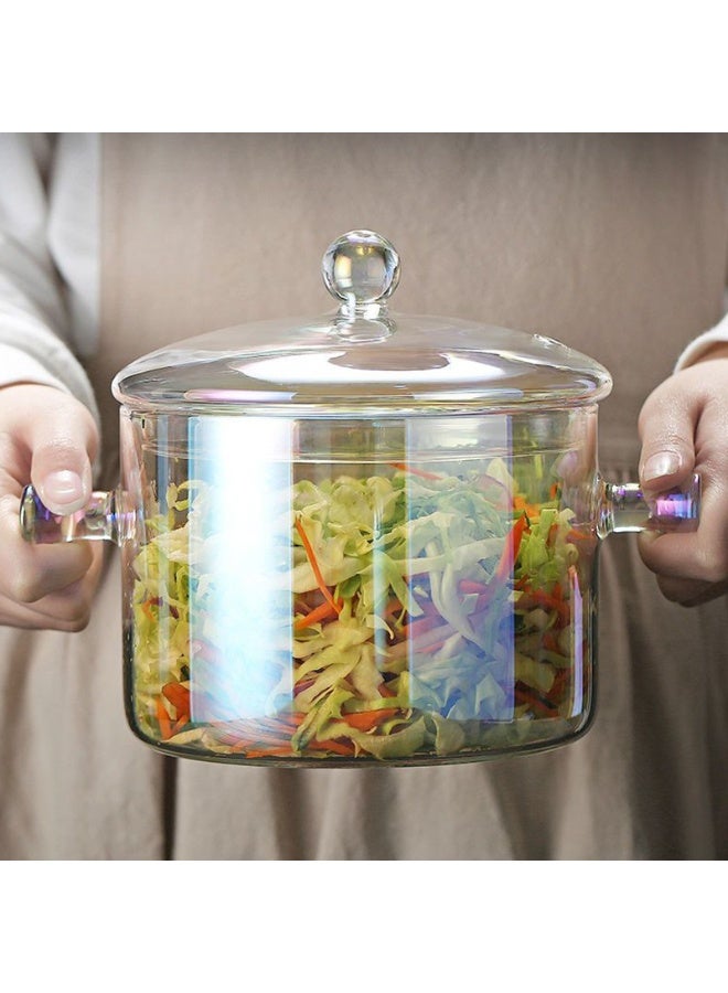 عام **وعاء مرق 1500 مل من زجاج البوروسيليكات - مقبض مزدوج، وعاء طهي شفاف للطبخ المنزلي والسلق** - Image 1