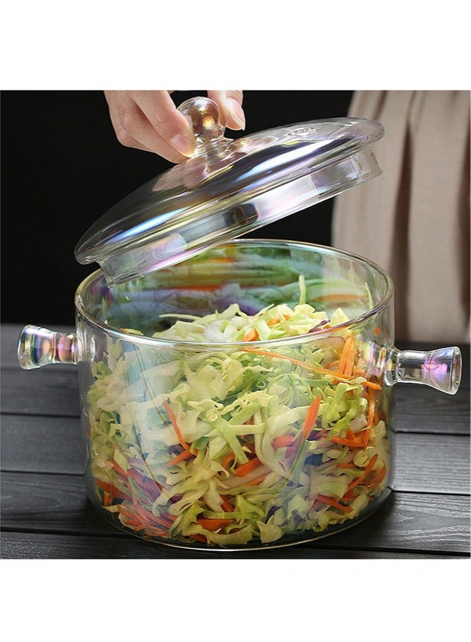 عام **وعاء مرق 1500 مل من زجاج البوروسيليكات - مقبض مزدوج، وعاء طهي شفاف للطبخ المنزلي والسلق** - Image 2