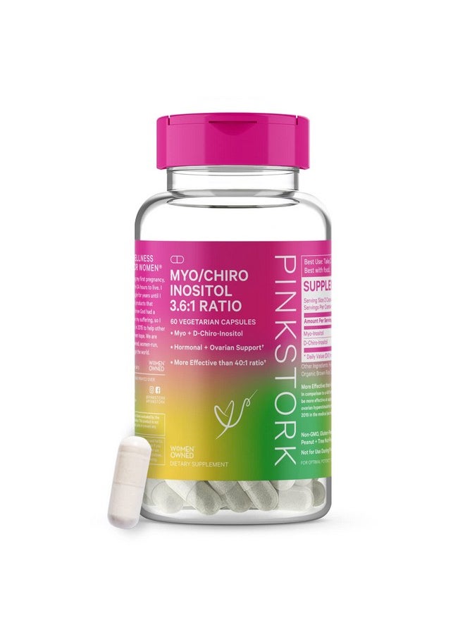 Pink Stork - Myo Chiro Inositol 3.6:1 Blend Fertility Supplement With Myoinositol And Dchiro Inositol To Help Support A Regular Cycle And Hormones 60 Capsules - Image 1