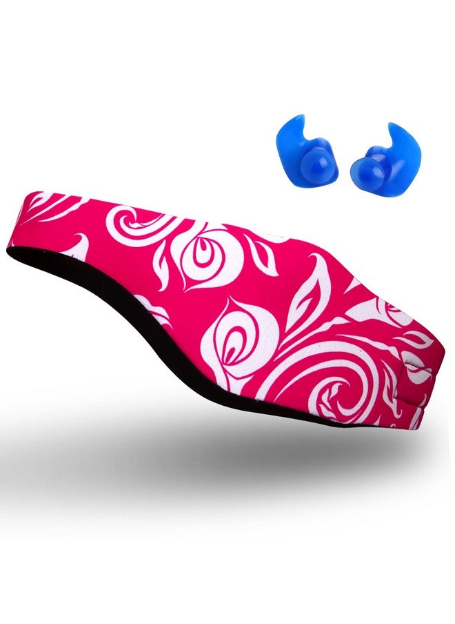 Qshare - Swimming Headband & Silicone Earplugs Best Design Ear Band To Protect Swimmer'S Ears, Doctor Recommended To Keep Water Out And Earplugs In, 2 Sizes For Toddlers & Adults (Pink, L: 10 Yrs +) - Image 1