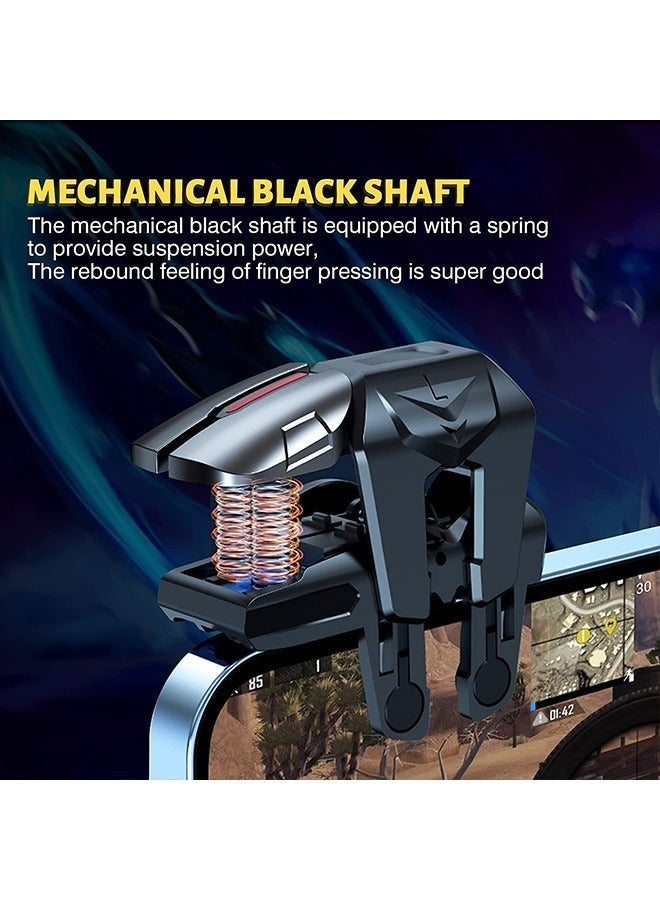 كيلا مشغل ألعاب الهاتف المحمول، مشغل ألعاب بستة أصابع، أزرار معدنية حساسة لإطلاق النار من أجل PUBG/Fortnite/Call of Duty/Rules of Survival والعديد من الألعاب الأخرى (يتضمن قطعتين من أكمام الأصابع) - Image 4