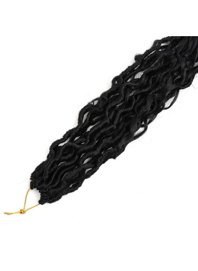 ال ام زد اي ام LMZIM 24 بوصة Goddess Locs Crochet Hair 8 Packs Faux Locs Crochet Hair للنساء ذوات البشرة السوداء، شعر River Locs Crochet مسبق التشكيل بأطراف مجعدة 1B - Image 5