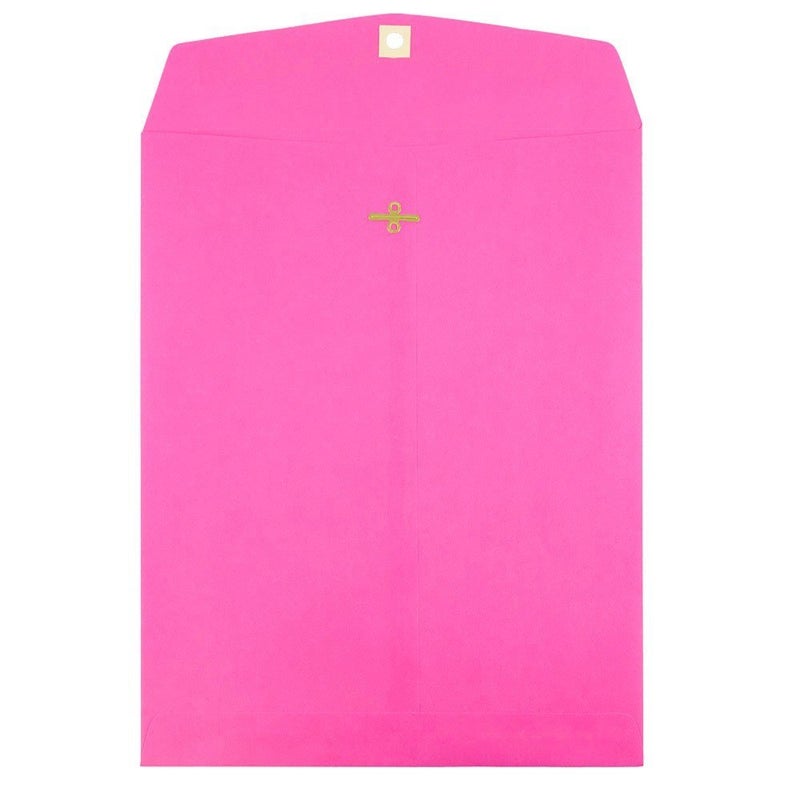 JAM PAPER 9 x 12 Colored Envelopes with Clasp Closure Ultra Fuchsia Hot Pink 50Pack