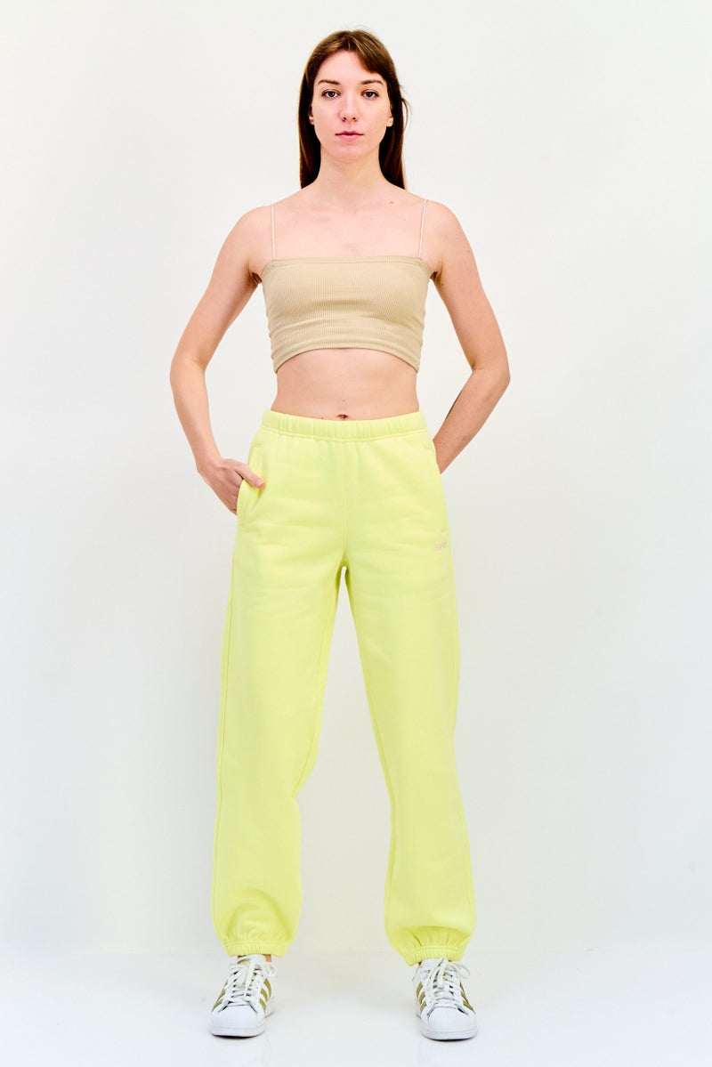 ESPRIT Women Regular Fit Brand Logo Sweatpants, Yellow - Image 4