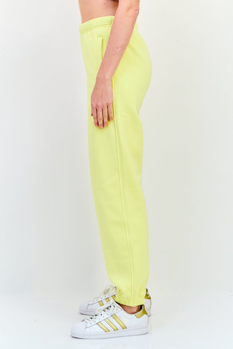 ESPRIT Women Regular Fit Brand Logo Sweatpants, Yellow - Image 2