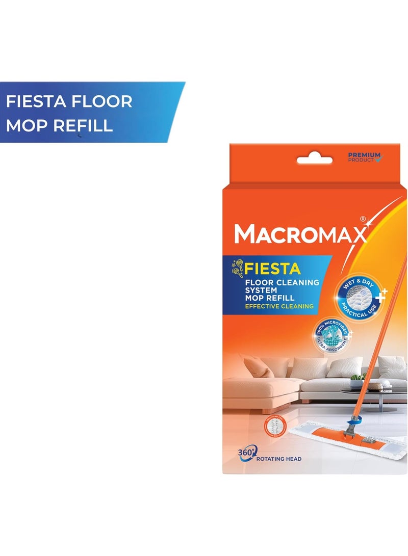 Macromax Fiesta Floor Cleaning System Flat Mop Refill 360 Rotating Head - Image 2