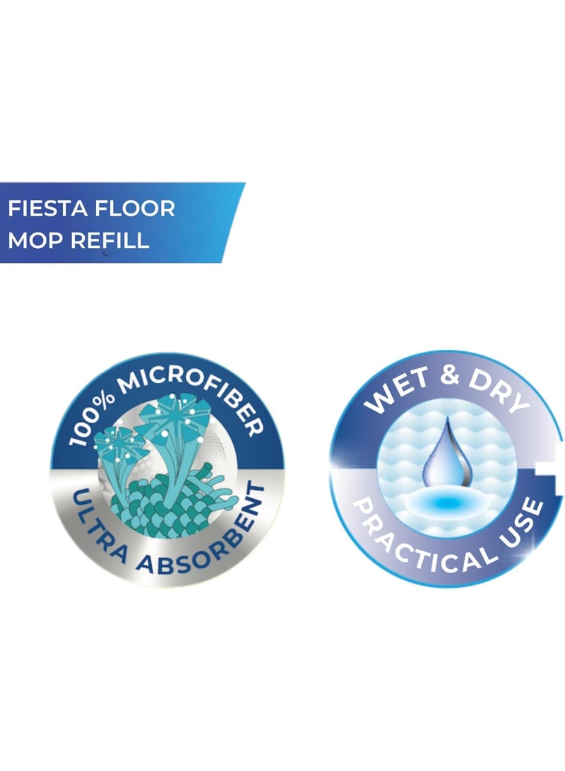 Macromax Fiesta Floor Cleaning System Flat Mop Refill 360 Rotating Head - Image 3