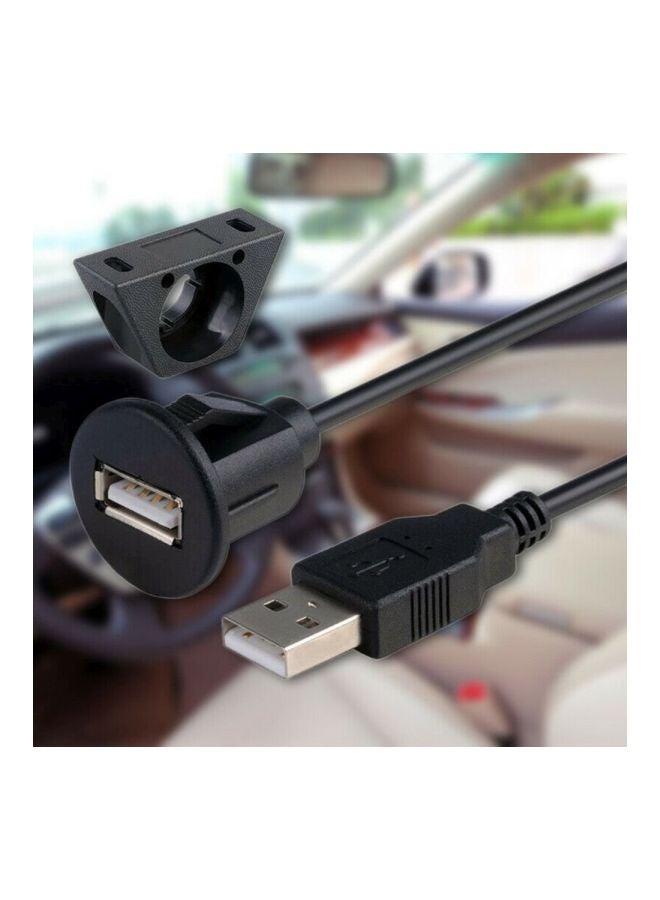 كابل توصيل USB 2.0 ذكر إلى أنثى أسود - Image 2