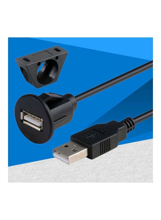 كابل توصيل USB 2.0 ذكر إلى أنثى أسود - Image 3