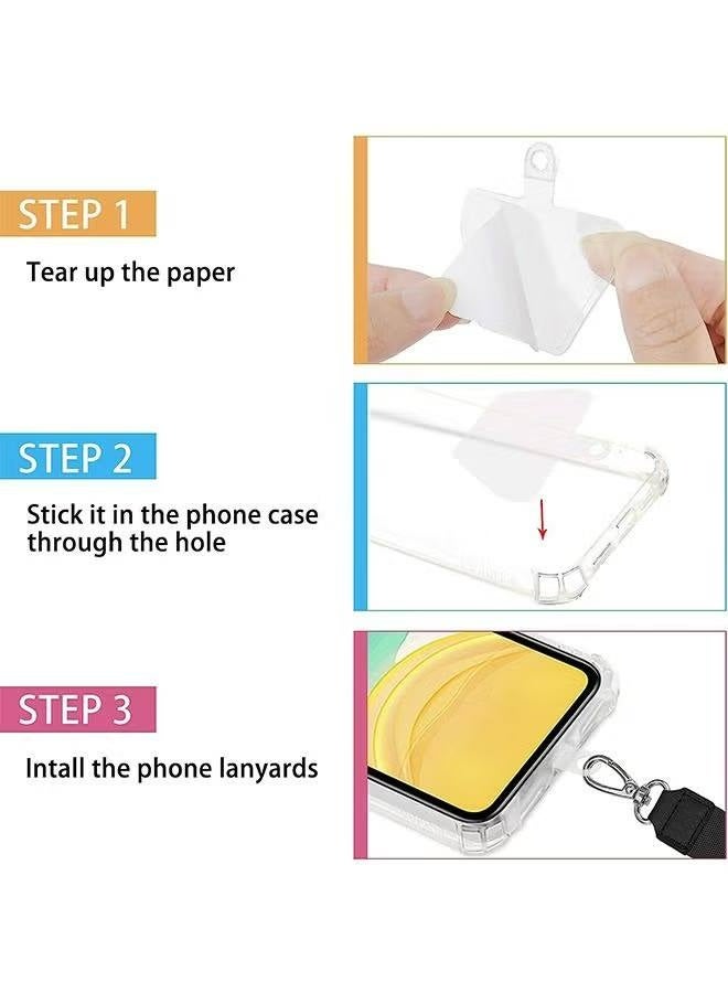 Phone Lanyard, Adjustable Crossbody Around Neck Lanyard and Wrist Strap Tether Phone Charms with 1 Sticky Pads Compatible for iPhone,Samsung Galaxy and All Smartphones-Black - Image 5