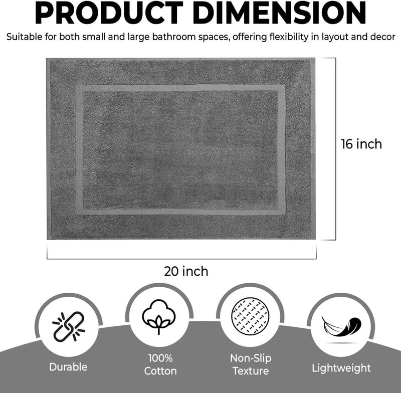 KAHAF COLLECTION مناشف الحمام القطنية المخططة من ECO TOWELS، عبوة مزدوجة، [ليست سجادة حمام]، مقاس 22×34 بوصة (رمادي) - Image 3