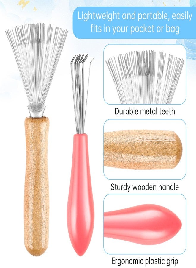Lnngub 4 Pcs Hair Brush Cleaner Tool,Comb Cleaner Hairbrush Cleaning Tools Hair Brush Cleaning Tool for Home and Salon Use(4 Styles) - Image 3