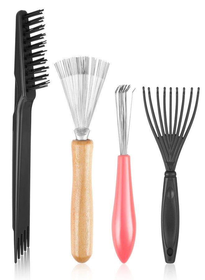 Lnngub 4 Pcs Hair Brush Cleaner Tool,Comb Cleaner Hairbrush Cleaning Tools Hair Brush Cleaning Tool for Home and Salon Use(4 Styles) - Image 1