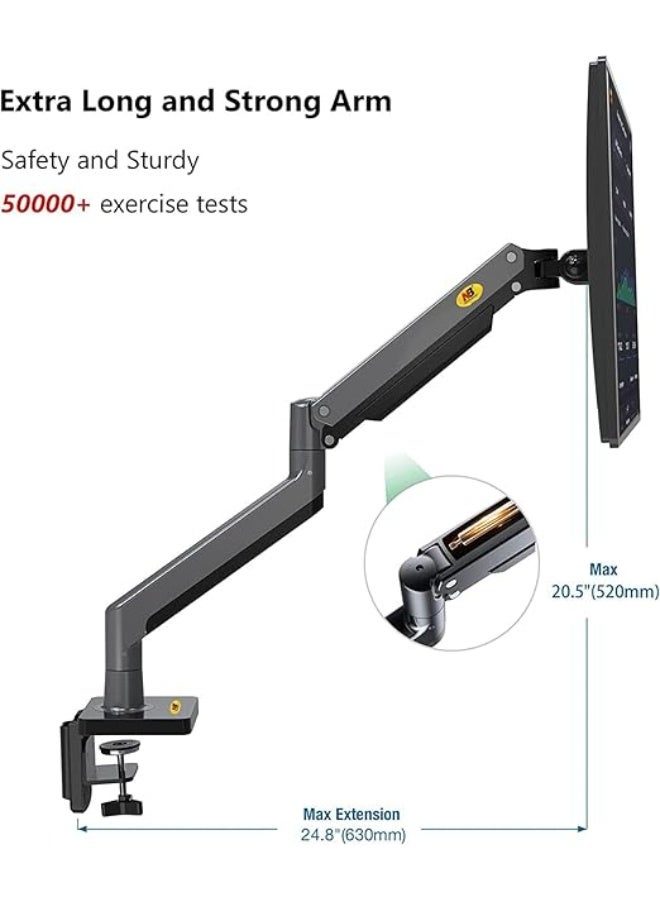 NB NORTH BAYOU Ergoflex North Bayou G35 Shock Absorber Monitor Stand – 22–32" Screens, Supports 2–15kg, Professional & Gaming Desk Mount - Image 3