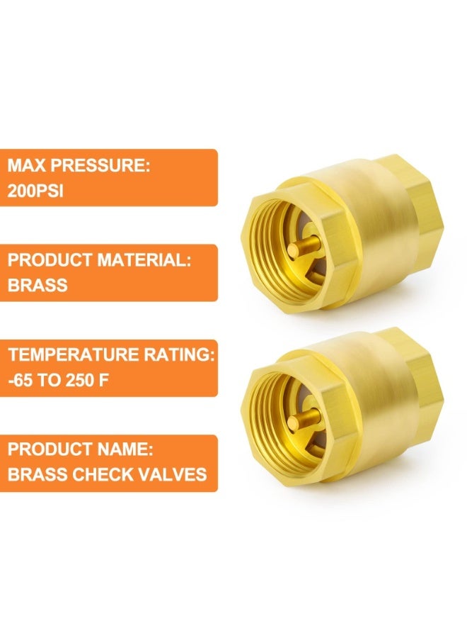 Brass Check Valve 1" NPT Female Threaded Vertical Check Valve for Water Backflow Prevention Oil Gas Air Check Valve Sewage Pump DN25  - Image 3