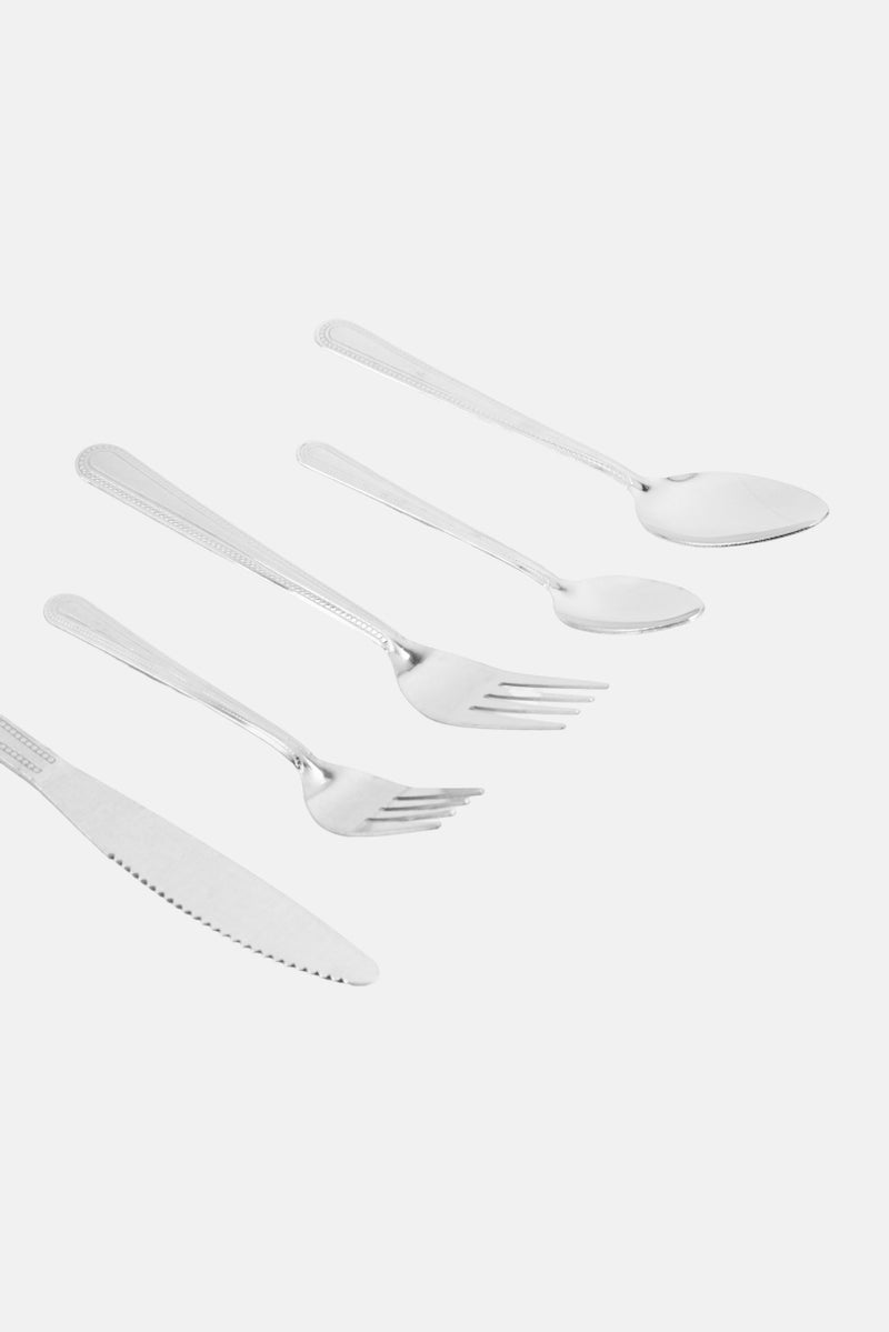 Home Basics 20 Pieces Cutlery Bella Flatware Set, Silver - Image 4