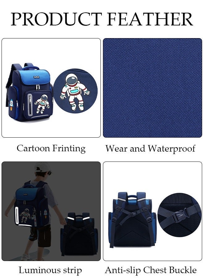 DUNISO Boy's School Backpack with Pencil Case Waterproof Book Bag with Compartments for Teen Boy Kid Students Elementary School Kids' School Bag With Large Capacity - Image 2