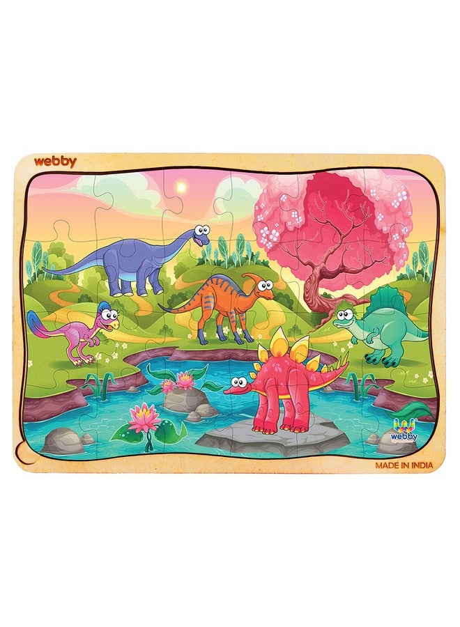 Webby Kids Dino Land Wooden Jigsaw Puzzle, 24Pcs - Multicolor - Image 1
