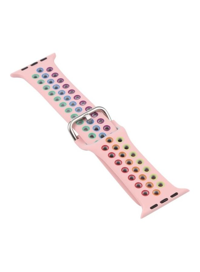 NIBEMINENT Replacement Watchband And Protective Case With Screen Protector Set For Apple Watch Series 3 & 2 1 42Mm Pink Colorful - Image 4