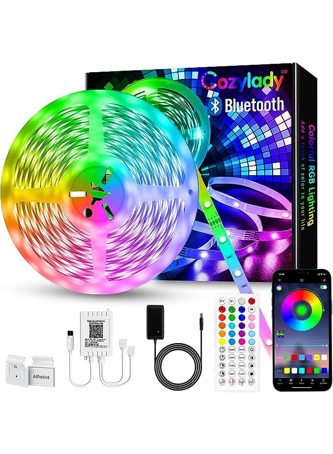5M Bluetooth LED Strip Lights, RGB Color Changing LED Lights with APP and Remote Control, Flexible LED Strip with Music Sync for Bedroom, Living Room, TV, Kitchen, Home Decoration - Image 2