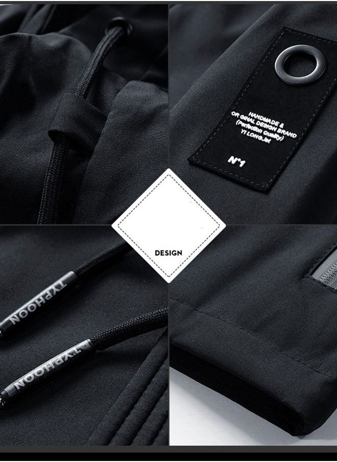 NIBEMINENT - Men's Hooded Coat Jacket Windbreaker Top Plus Size - Image 1