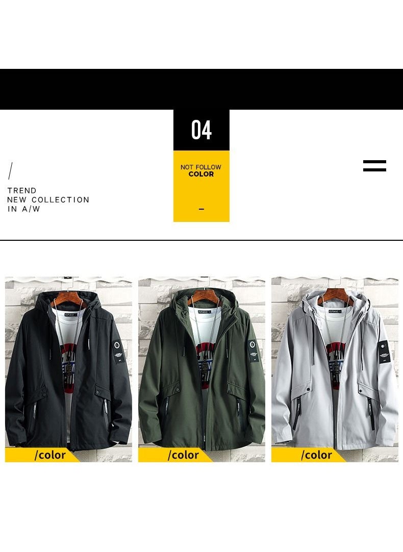 NIBEMINENT - Men's Hooded Coat Jacket Windbreaker Top Plus Size - Image 1