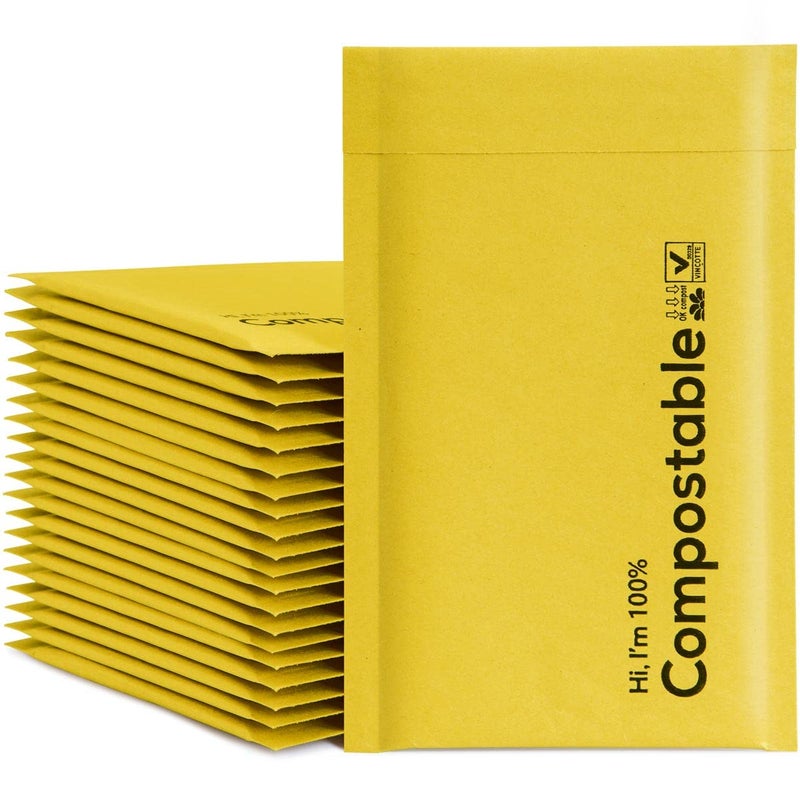 KTOB 6x10 100% Biodegradable Bubble Mailers,25 Count #0 Compostable Padded Packaging Wrap Envelopes Pouches Eco Friendly Self Seal Bags - Image 1