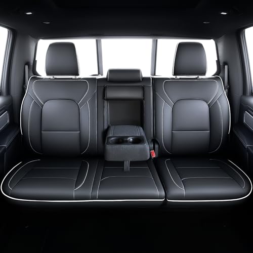 Carlimeki Premium Faux Leather Seat Covers Custom Fit for Dodge RAM 1500 (2012-2019) & RAM 1500 Classic (2019-2024) Crew Cab - Fully Covered - (C1 Size, Confirm with Fitment Guide Before Order) - Image 3