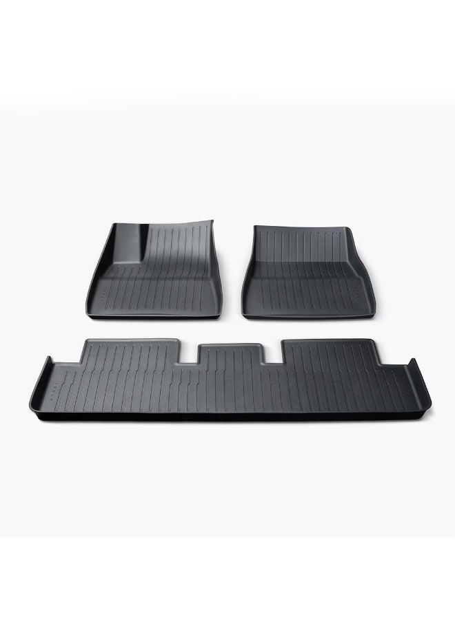 HPS All-Weather Floor Mat Set (3PCS) for Tesla Model 3 / Model Y / Model 3 Highland – Full Interior Protection - Image 1