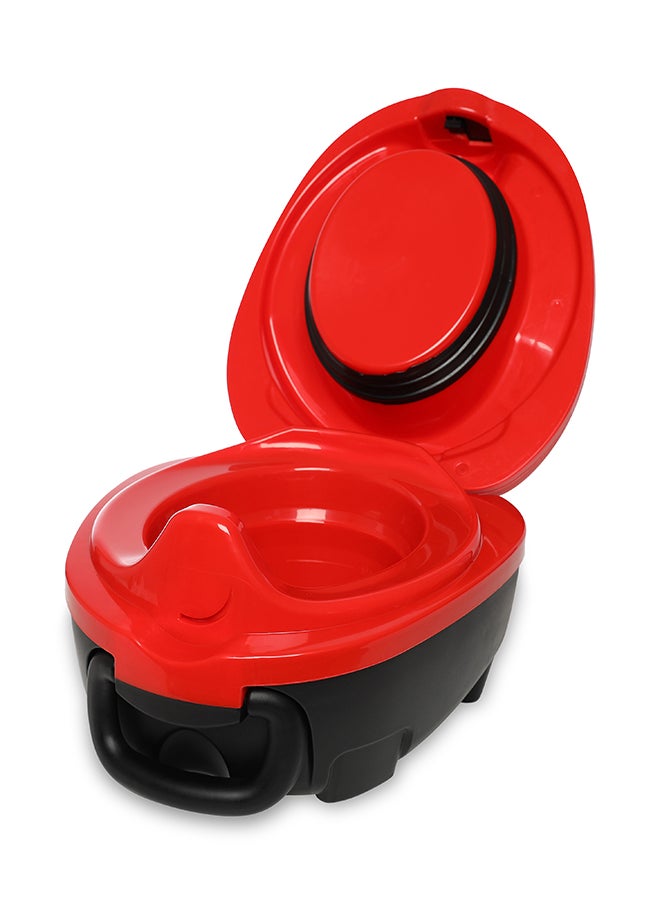 My Carry Potty Portable, Leak-Proof Kids Potty With Secure Lock And Comfy Seat – Black/Red Design  - Image 1