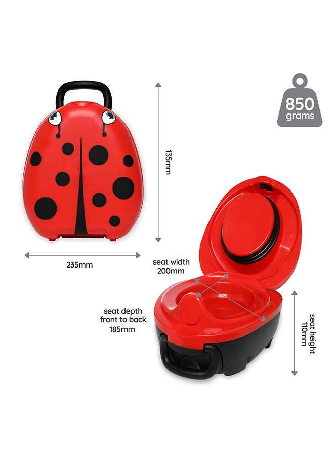 My Carry Potty Portable, Leak-Proof Kids Potty With Secure Lock And Comfy Seat – Black/Red Design  - Image 4