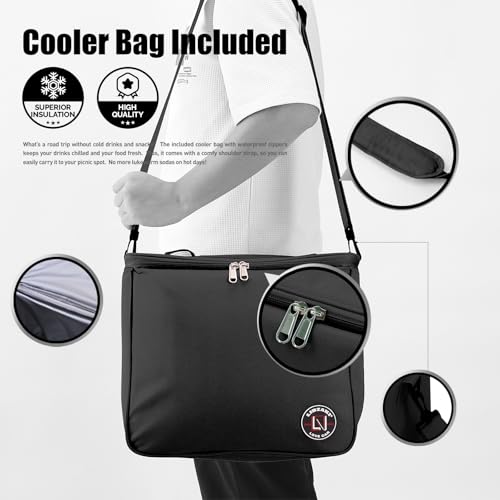 LI LIBZAKI LIBZAKI Oversize 4 in 1 Car Trunk Storage Organizer, Multi Compartment Collapsible Trunk Storage Box with Cooler Bag for Car Truck SUV-Black - Image 5