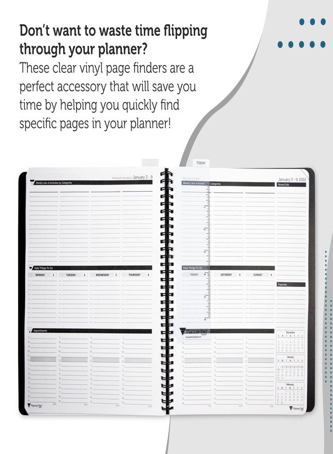 Planner Pad Spiral Bound Page Finder Combo Pack, Clear Vinyl, 2” x 8 ¼””, Fits ONLY the PERSONAL Size 6 ¾” x 8½” Planner Pad Organizer. (NOT for Use in a Seasons Style Planner) - Image 3