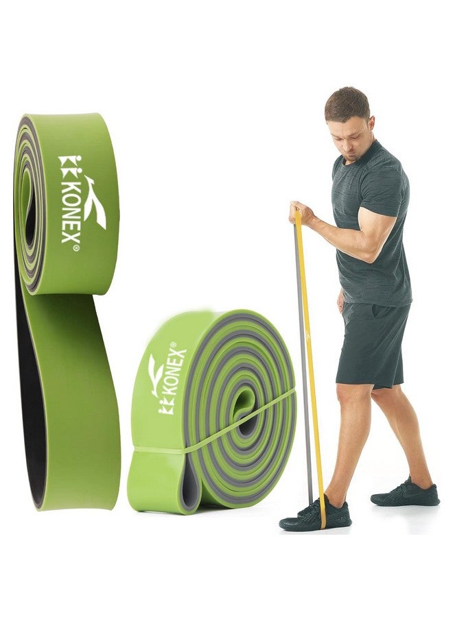 KONEX شريط مقاومة كونكس الثقيل للرجال والنساء | شريط سحب للتمارين والتمدد في المنزل والصالة الرياضية (45-60 كجم، أخضر) - Image 1