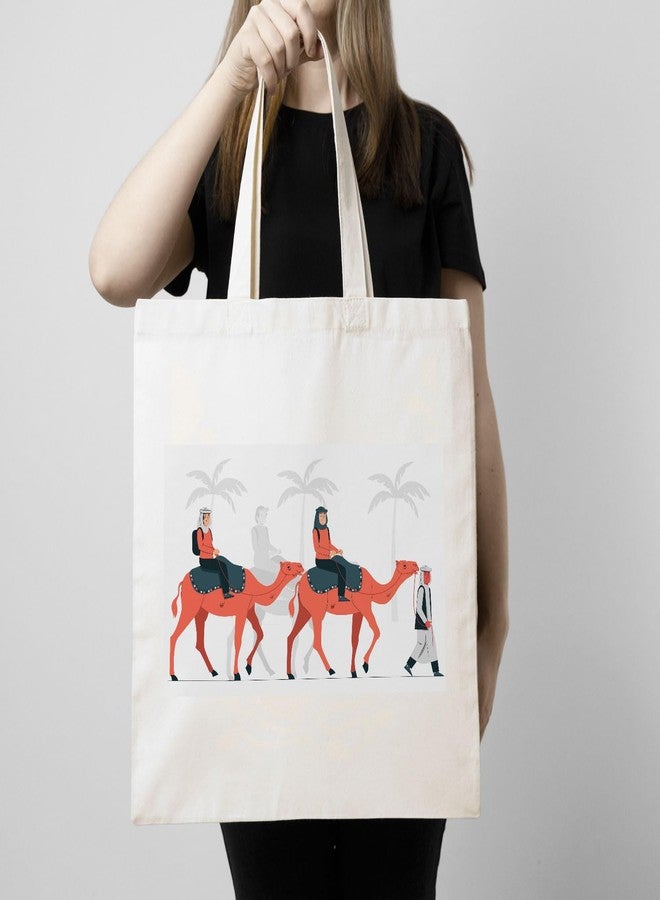ARTBUG Tote Bag for Women with zip, Aesthetic Canvas tote bag for college girls, office, stylish and reusable - Camels - D No - 197 - Image 3