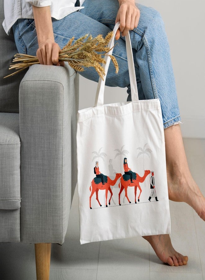 ARTBUG Tote Bag for Women with zip, Aesthetic Canvas tote bag for college girls, office, stylish and reusable - Camels - D No - 197 - Image 2