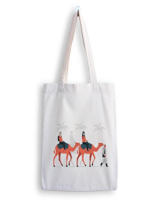 ARTBUG Tote Bag for Women with zip, Aesthetic Canvas tote bag for college girls, office, stylish and reusable - Camels - D No - 197 - Image 1