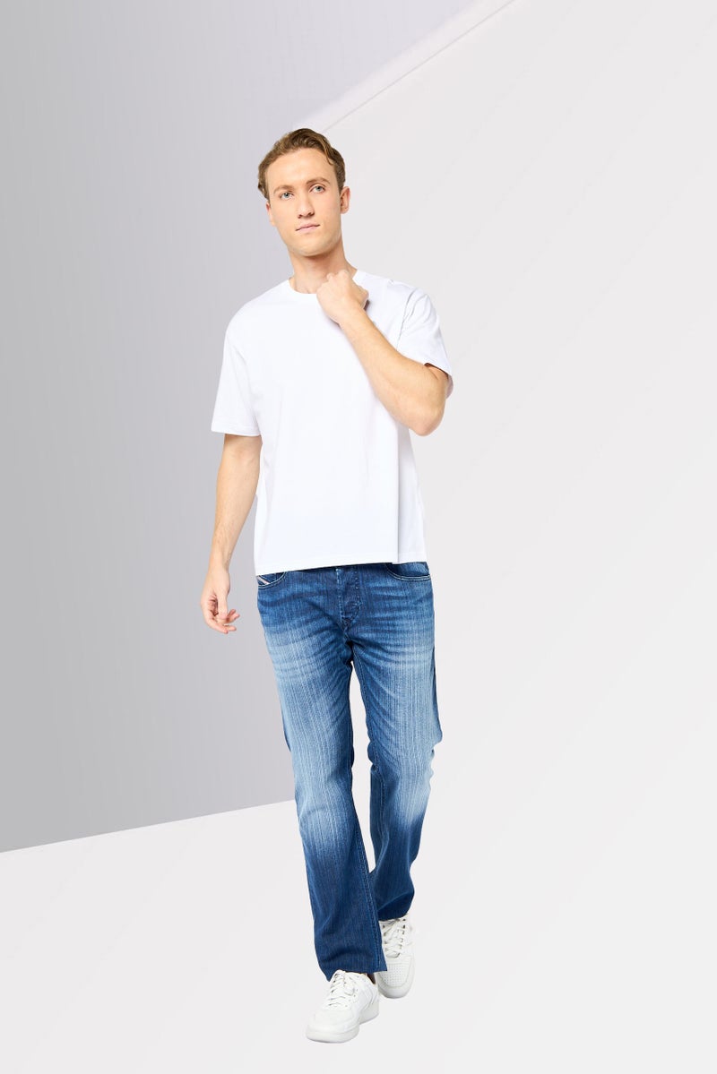 DIESEL Men Safado-X Regular Fit Washed Stretchable Jeans, Blue  - Image 2